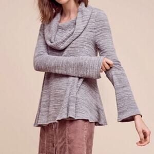POSTMARK Anthropologie Gray Maurisa Cowl Neck Thermal OB557277 Womens Size Small